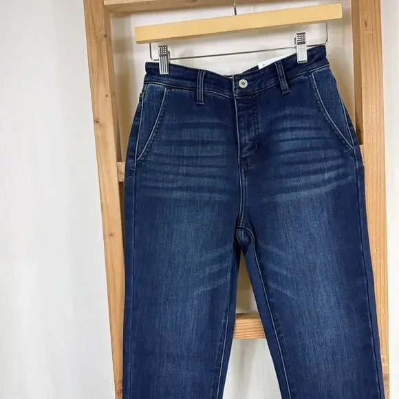 NWT KanCan Dark Blue Straight Leg Jeans #1396 Size 24 - Picture 2 of 4